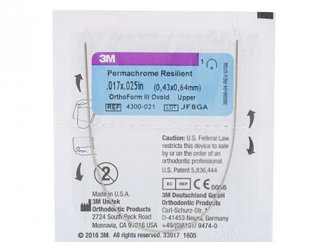 Дуга стальная Unitek Permachrome Resilient .016x.022  ВЧ  ФIII 3М